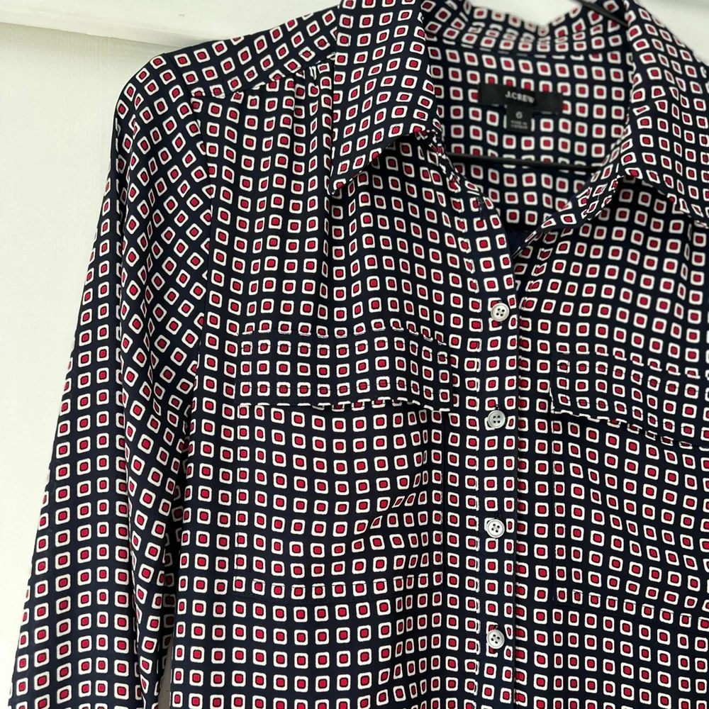 J. Crew button front dress in geometric print - Picture 4 of 5